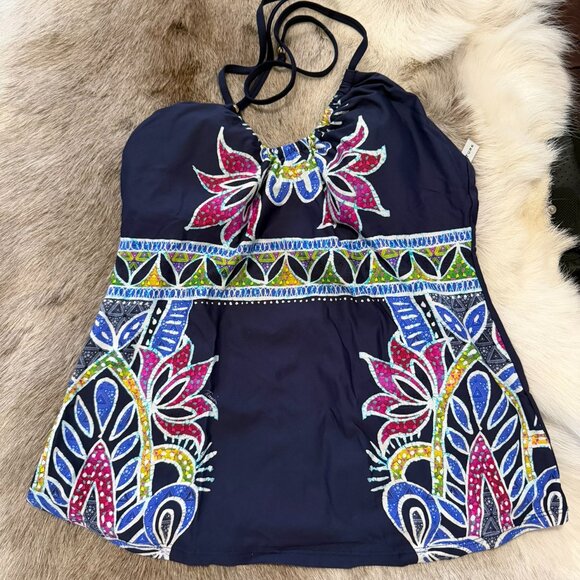 Trina Turk Other - Trina Turk Tankini Size 12 Lotus Batik Print